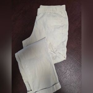 J. Jill Linen Cream Rolled Ankle Pants